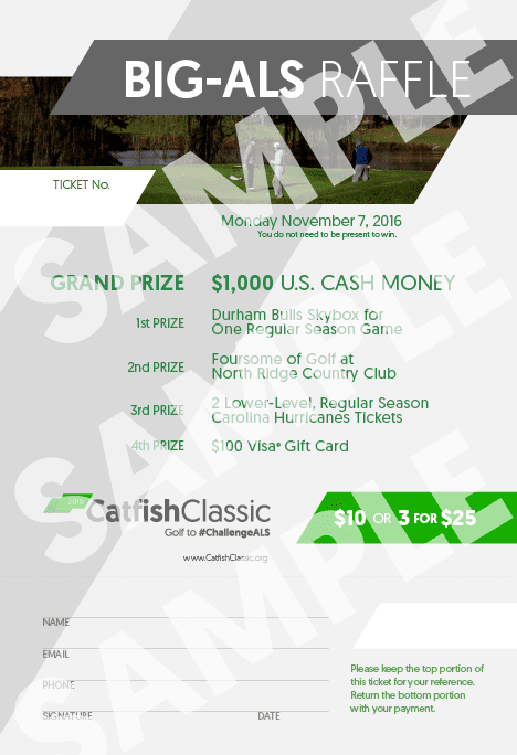2015 Catfish Classic — Golf to #ChallengeALS Raffle Ticket